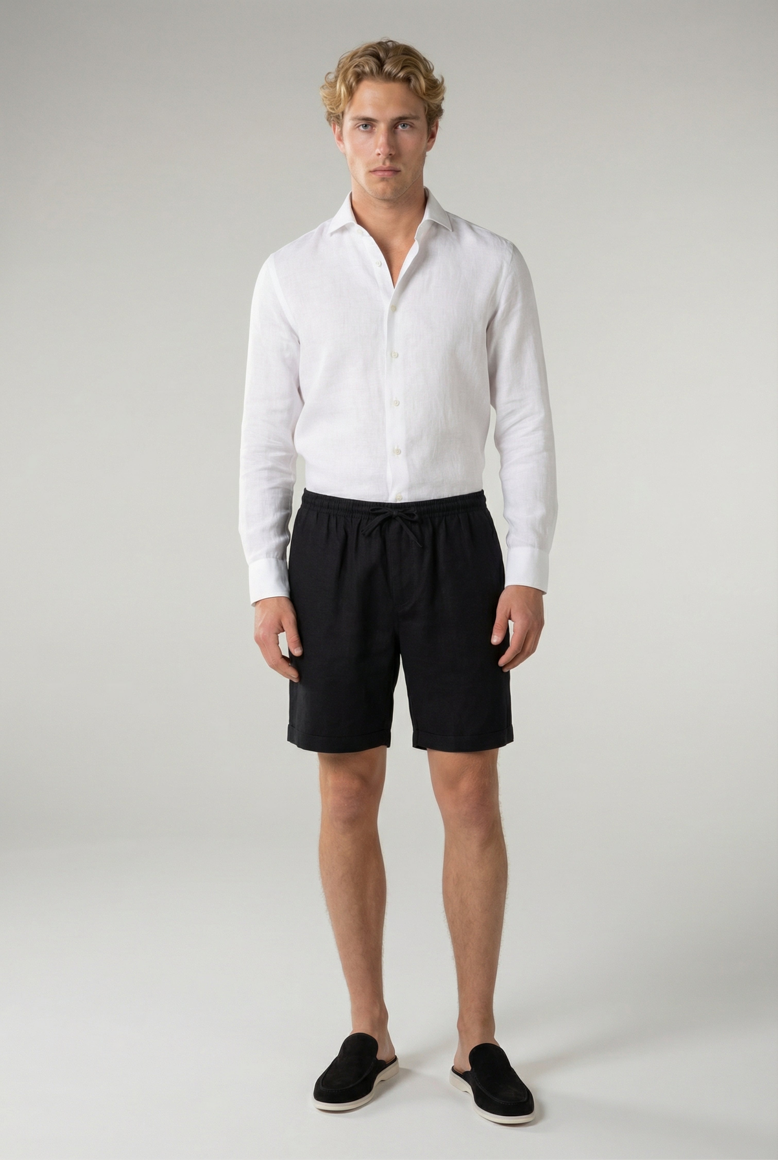 Cavalién Linen Short Black