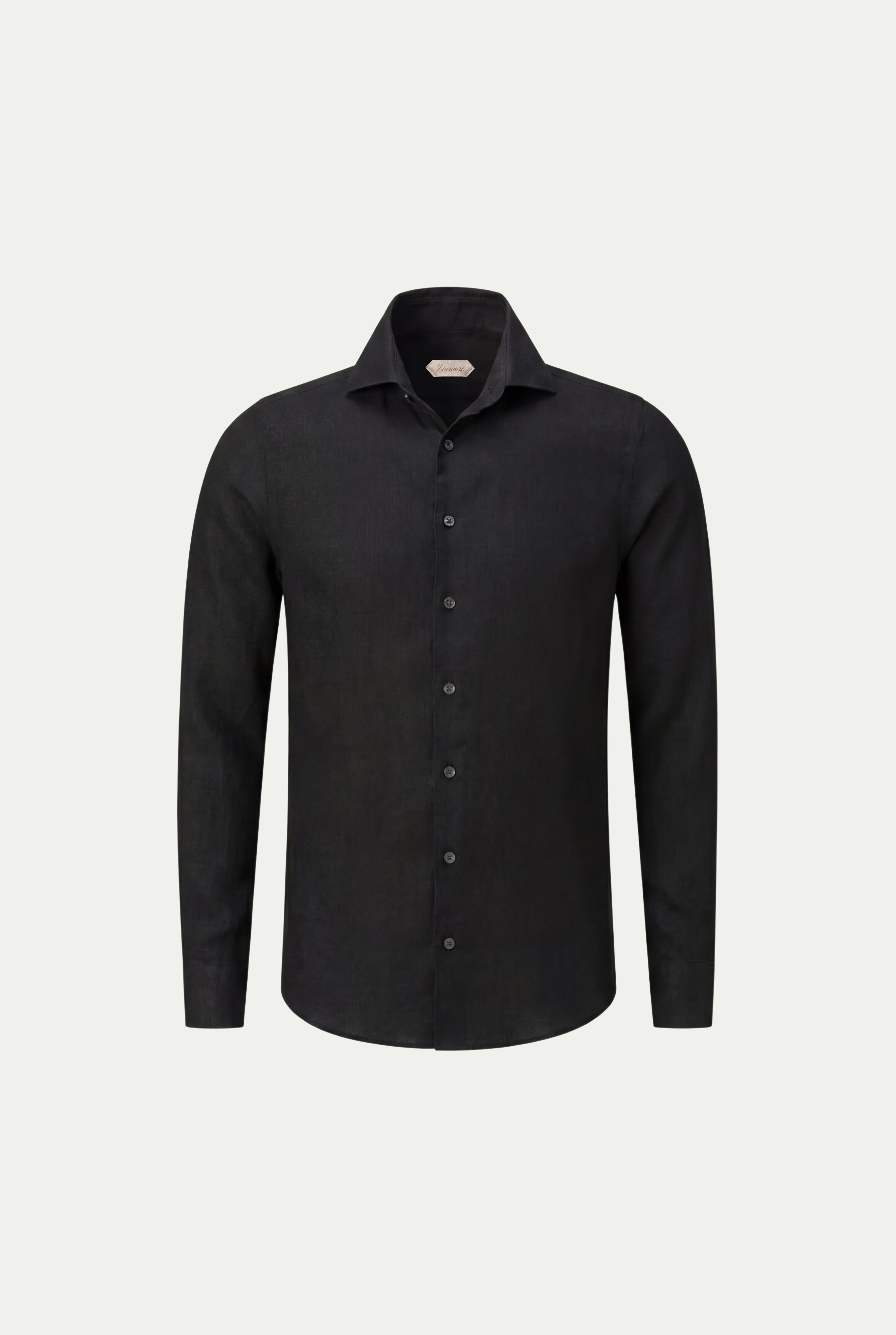 Long Sleeve Linen Shirt Black