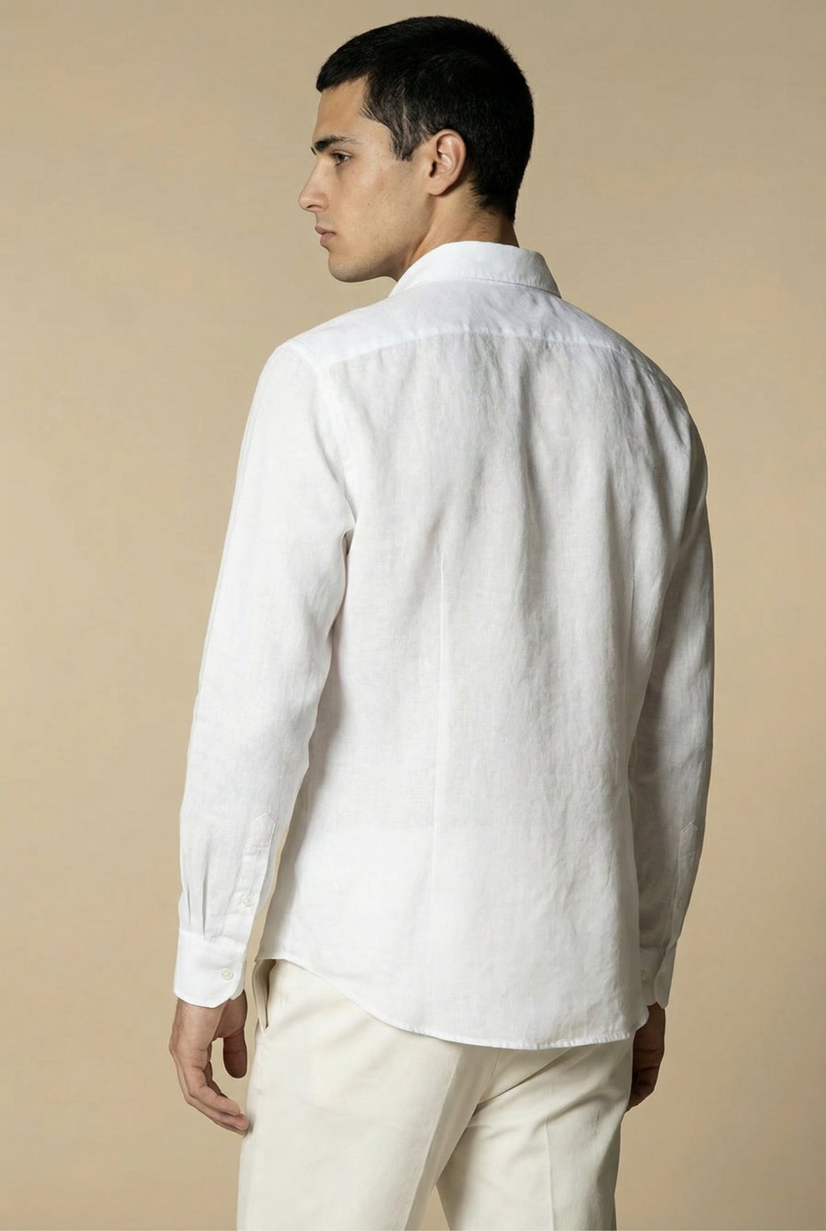 Long Sleeve Linen Shirt White