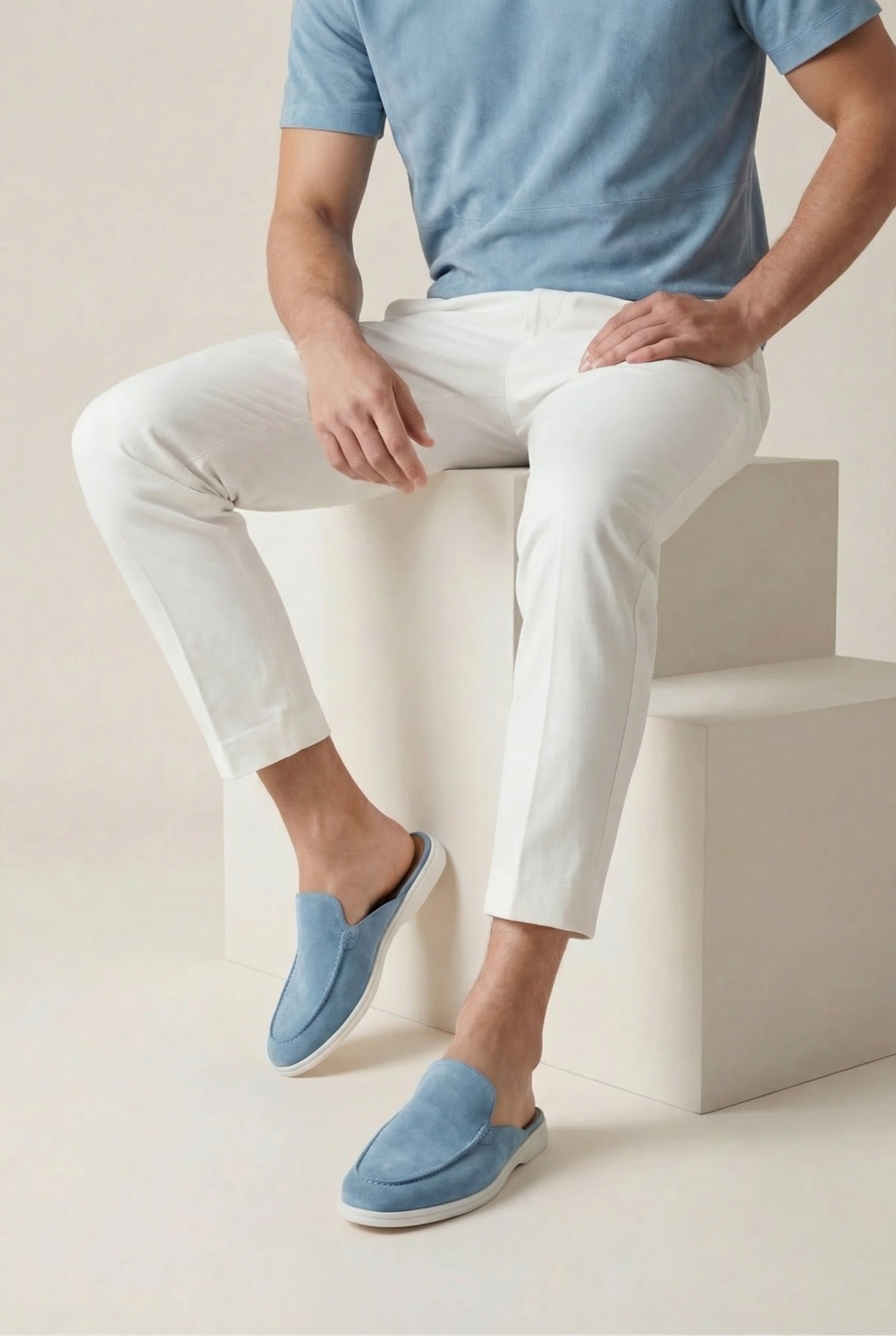 Yacht Suède Mule Light Blue