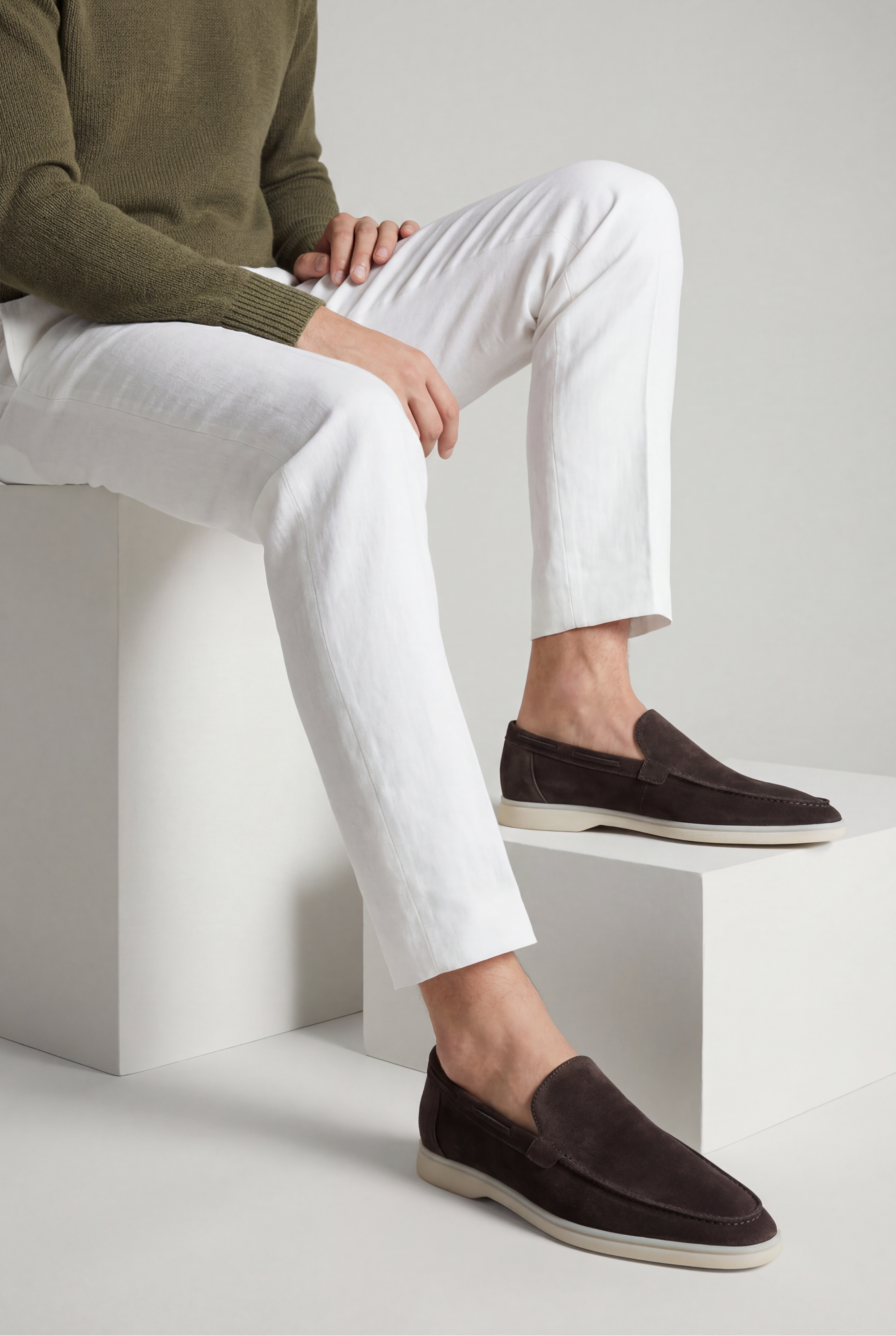 Moreno Classic Suede Loafer Brown