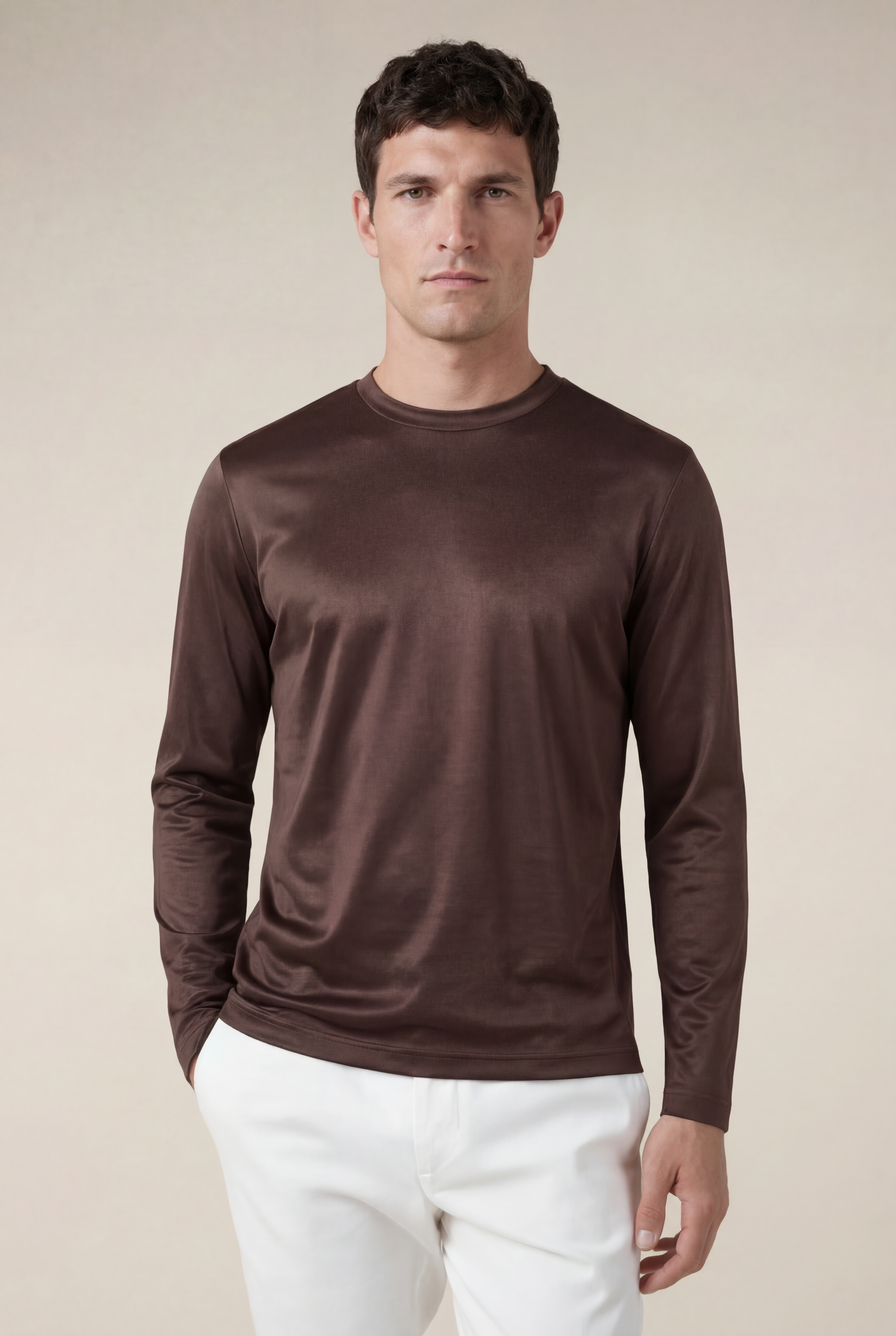 Cavalién Long Sleeve Tee Brown