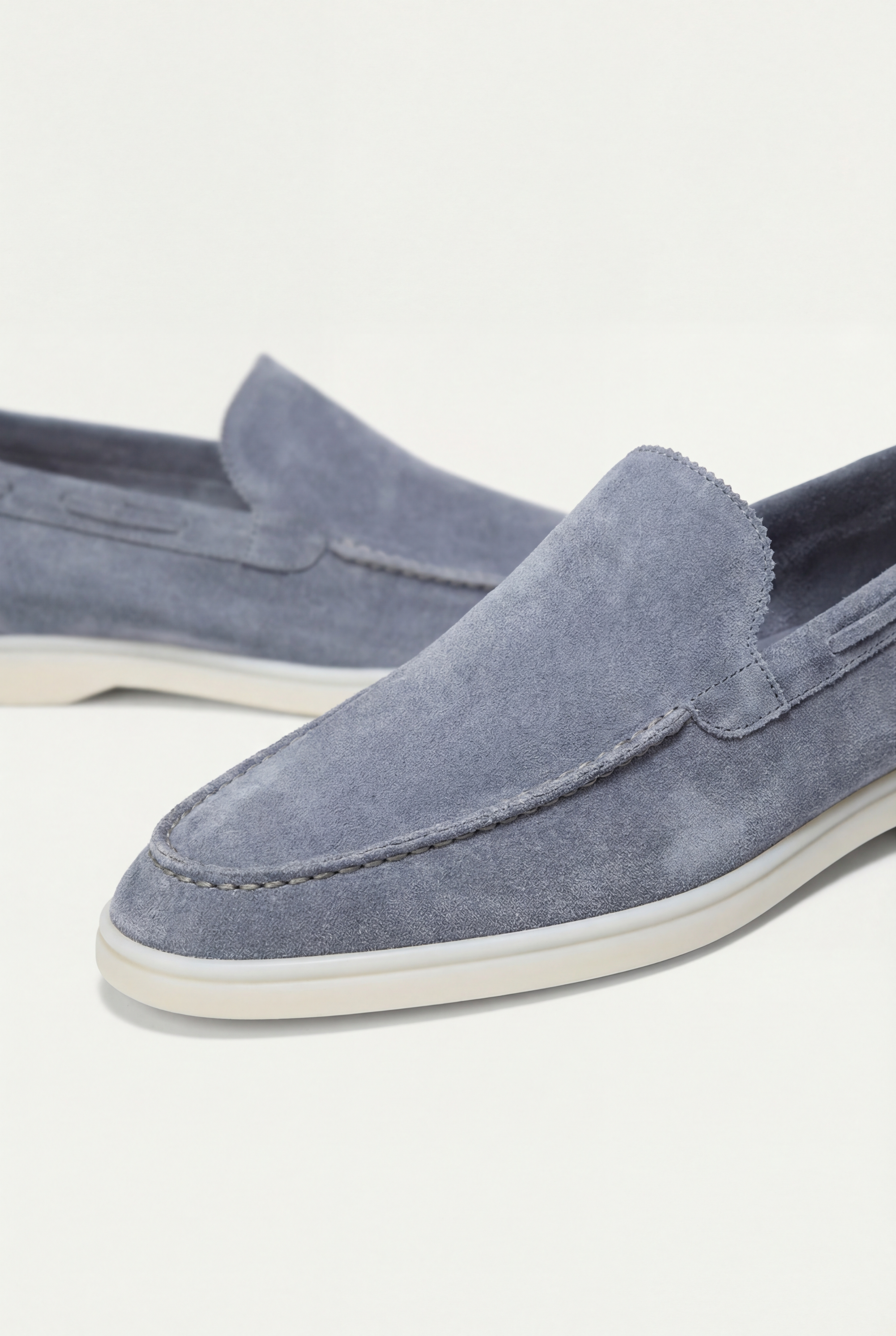 Moreno Classic Suede Loafer Baby Blue