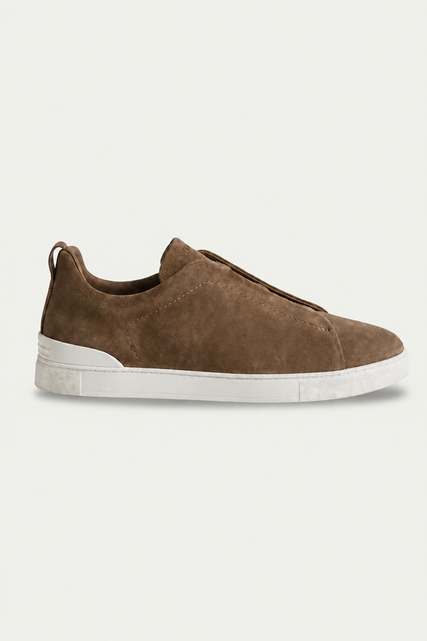 Monaco Suede Triple Stitch Taupe