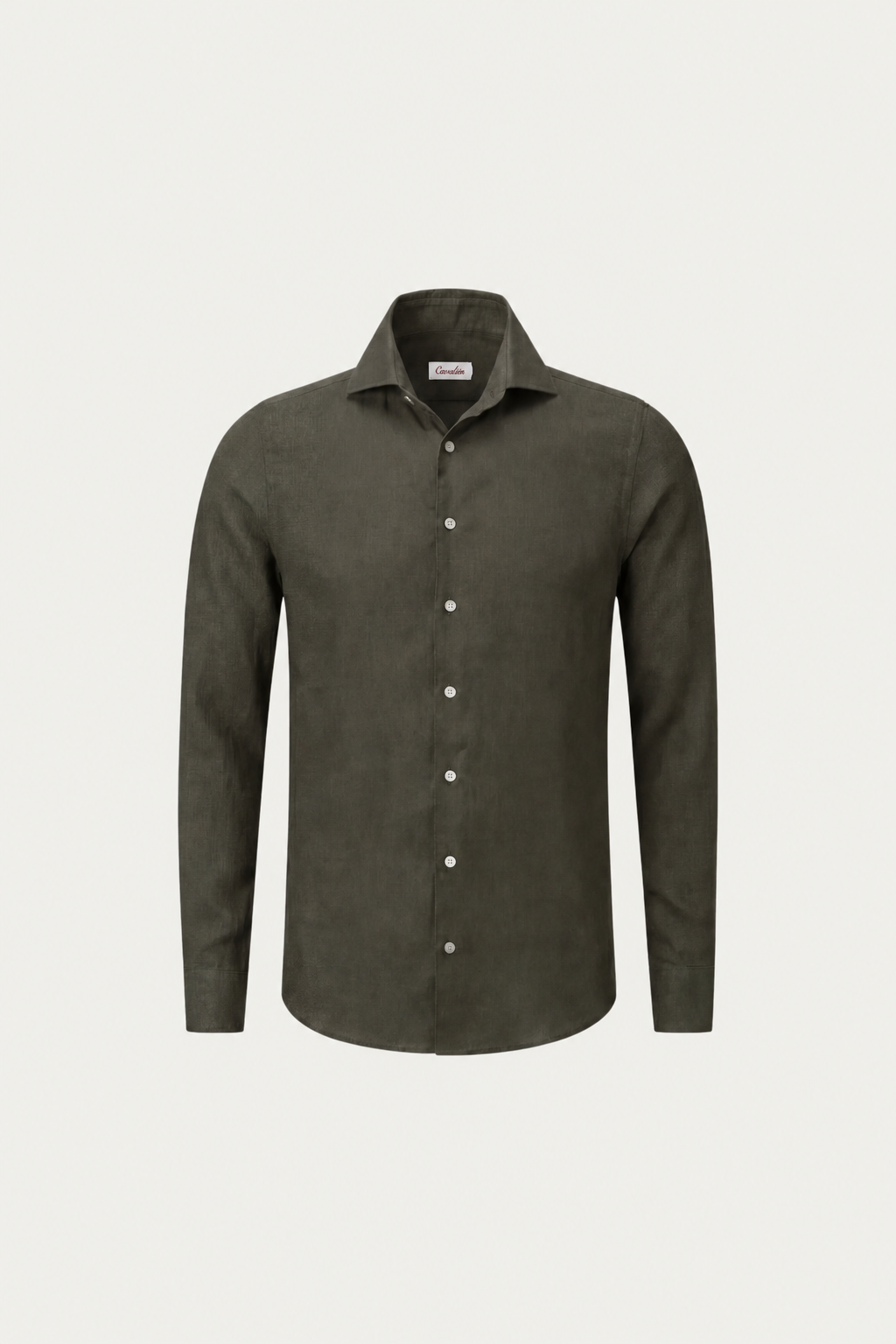 Long Sleeve Linen Shirt Olive