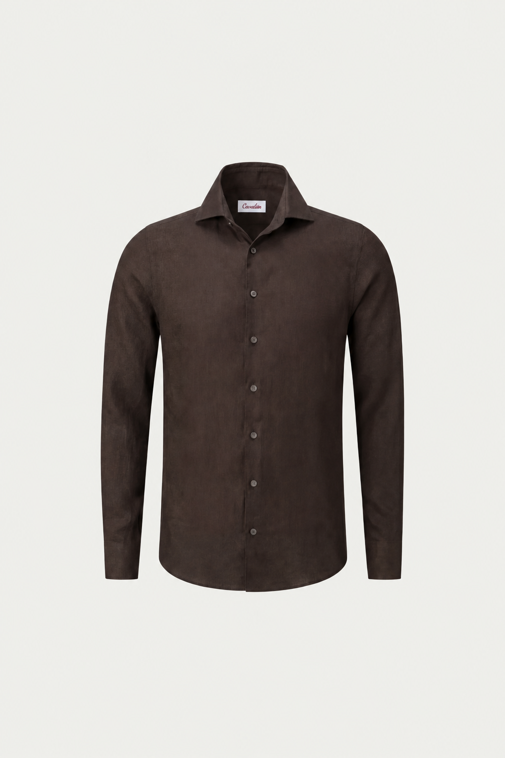 Long Sleeve Linen Shirt Dark Brown