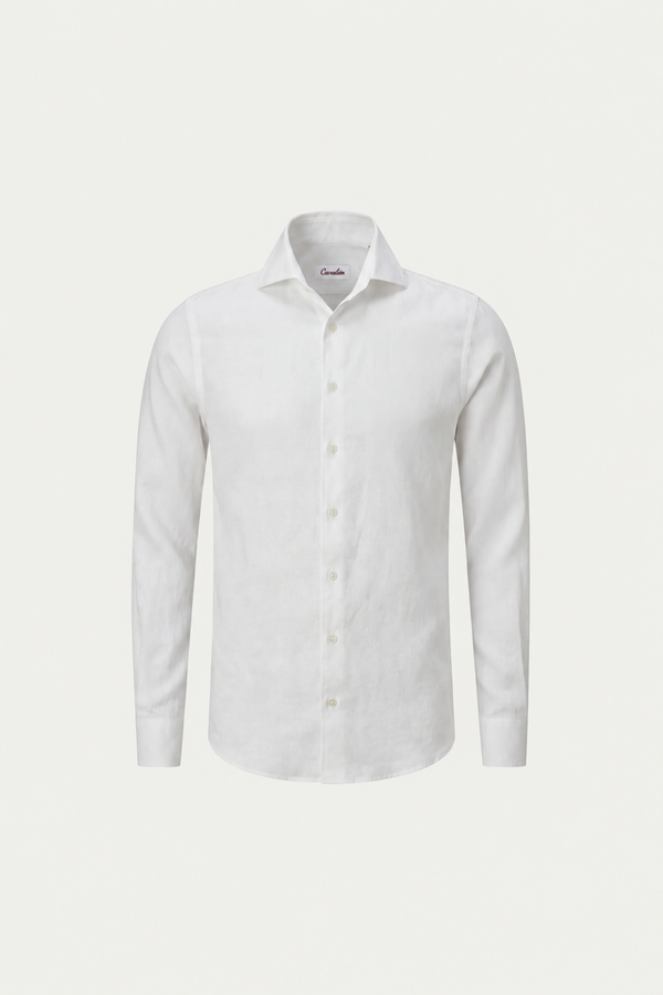 Long Sleeve Linen Shirt White