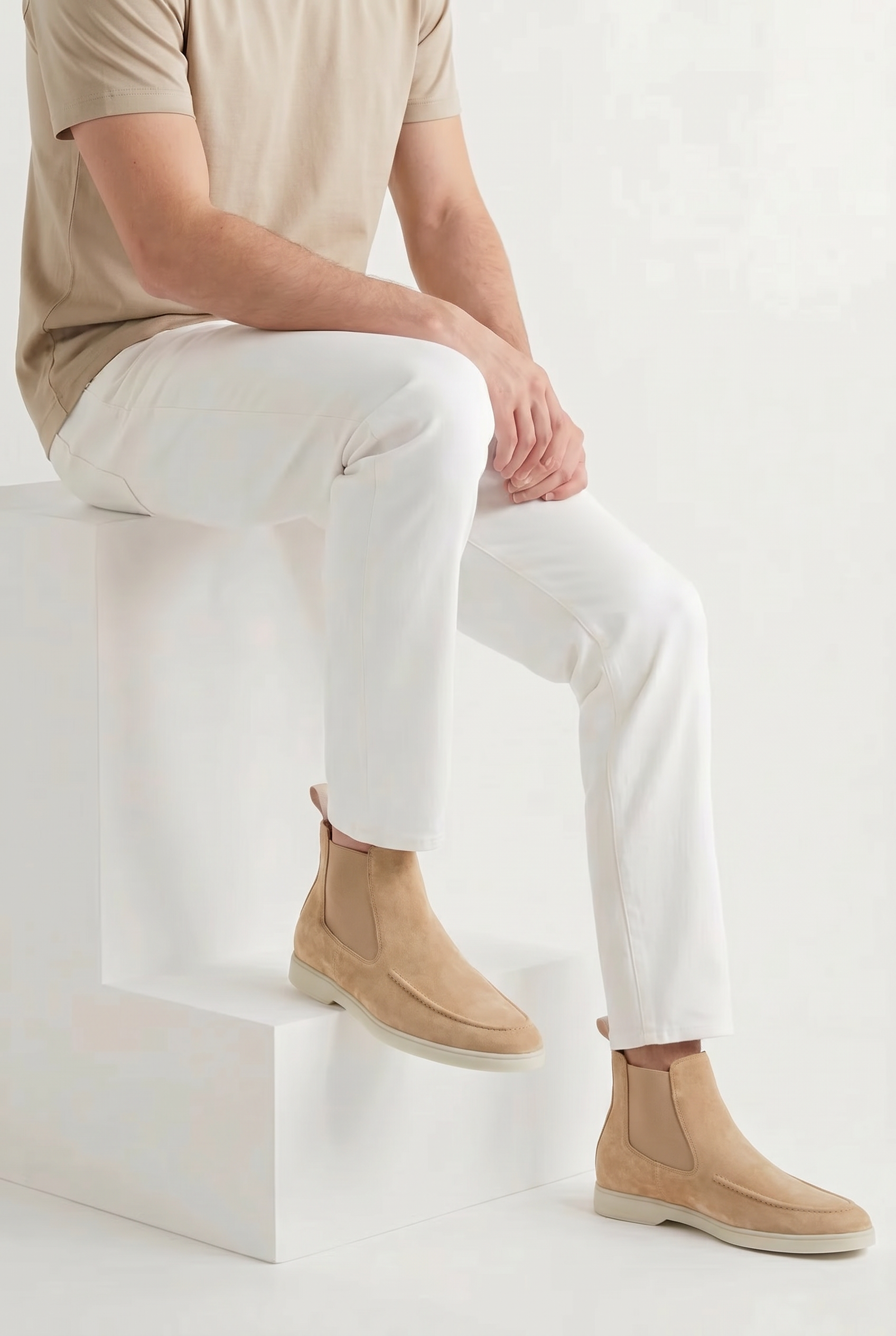 Cavalién Suede Boot Sand Beige