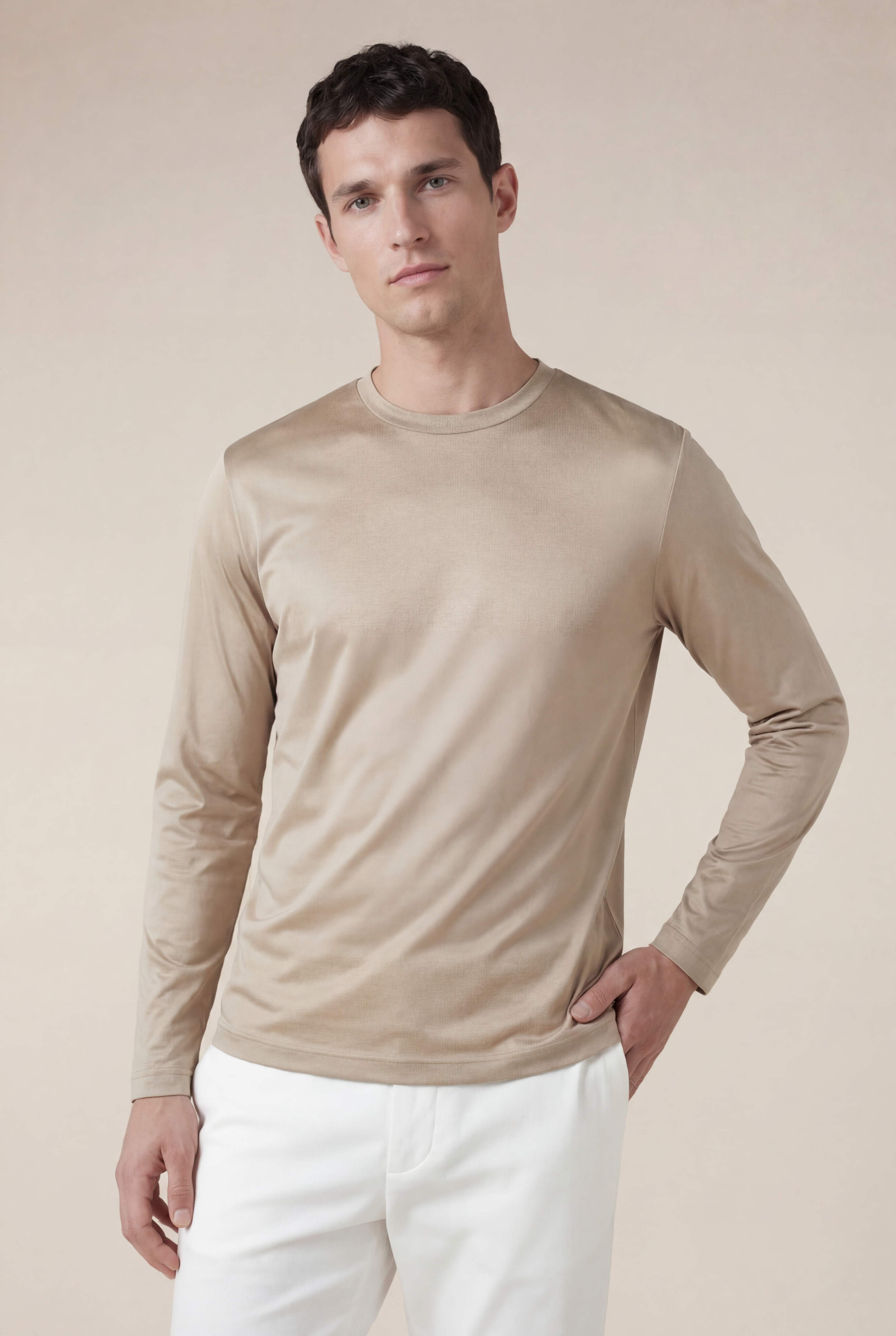 Cavalién Long Sleeve Tee Beige