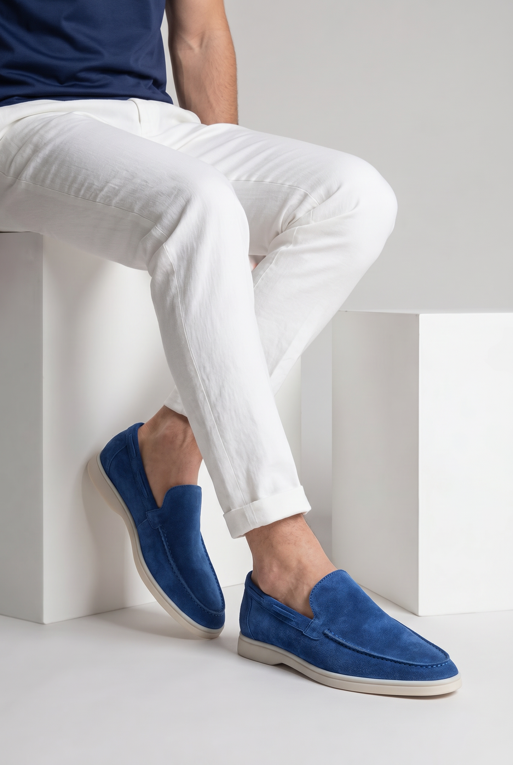 Moreno Classic Suède Loafer Royal Blue